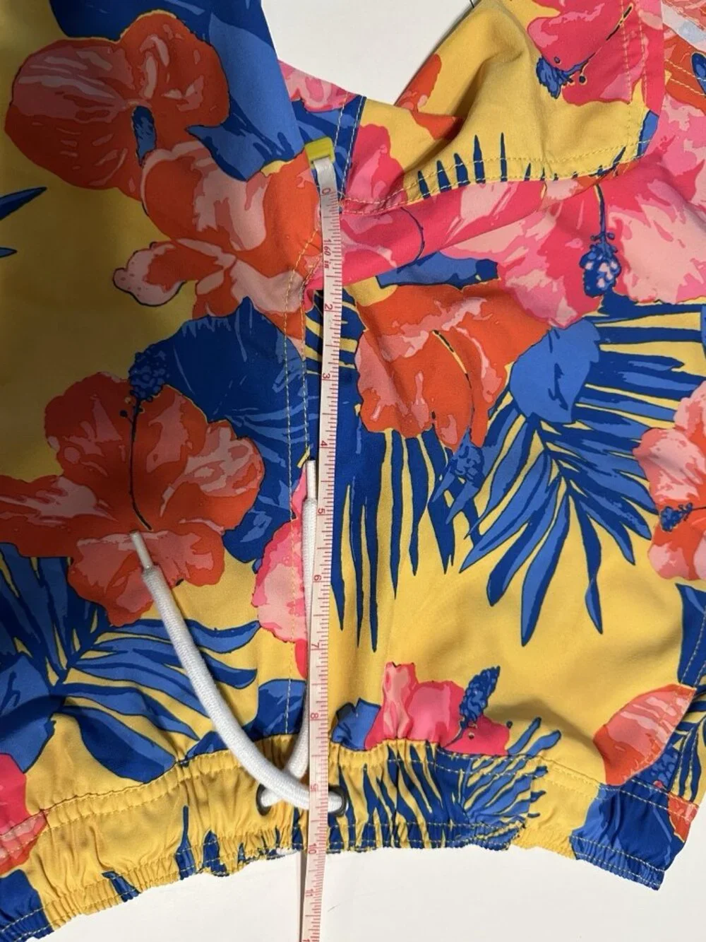 J. Crew Men Sm Flex Swimwear Swim Trunks Tropical Floral Hibiscus Hawaiian Aloha